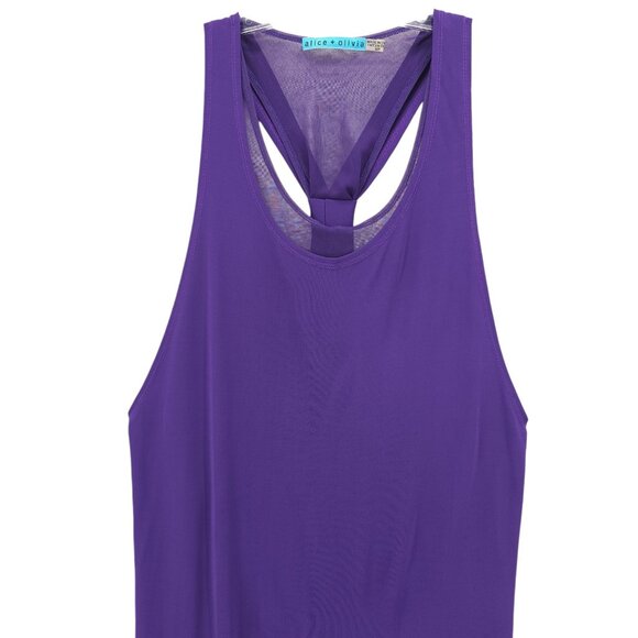NWT ALICE + OLIVIA Twisted Folded Back Tank Dress Purple Size MEDIUM - Picture 3 of 10